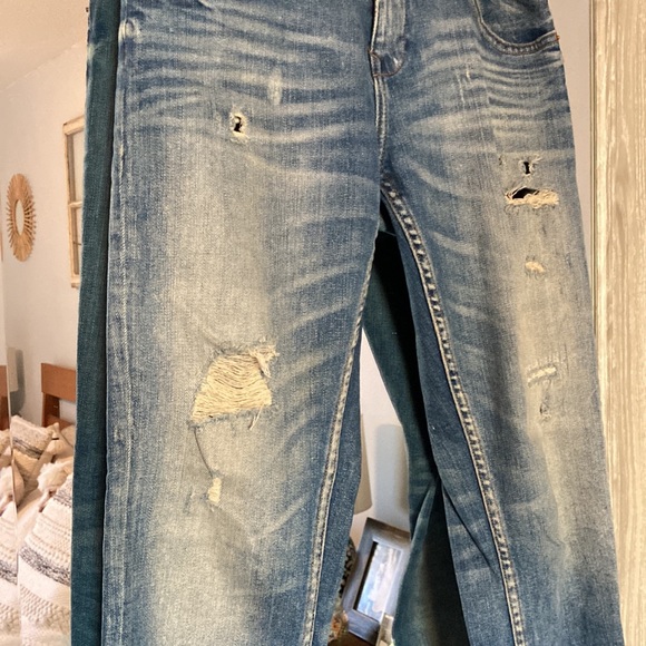 Zara low-rise relaxed fit stretch ripped Z1975 jeans - Picture 10 of 16